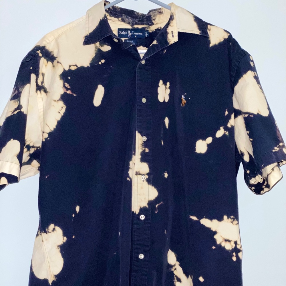 Bleach Dyed Vintage Polo Short Sleeve Button Down